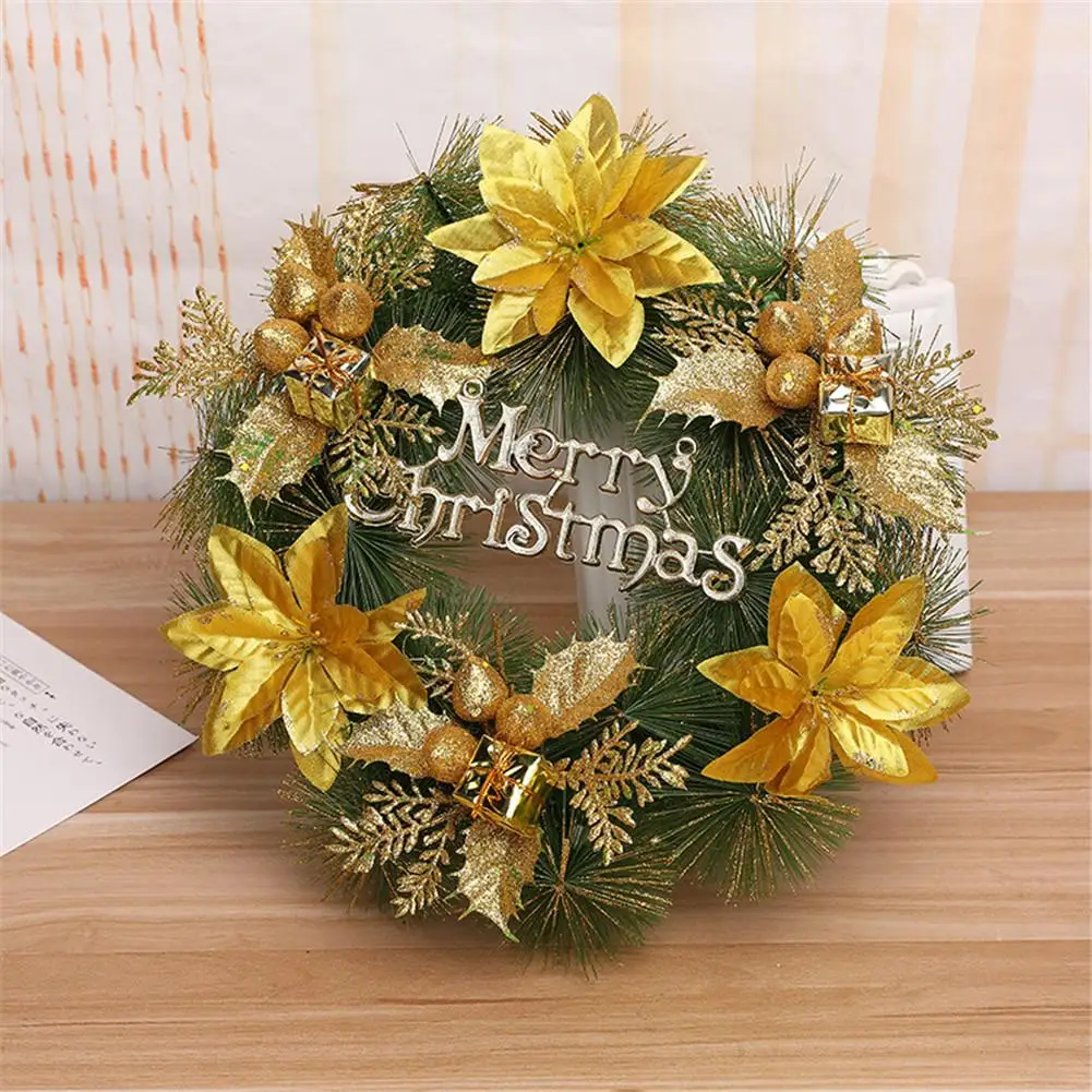 Новый рождественский ротанговый венок круглый ручной работы новогодний