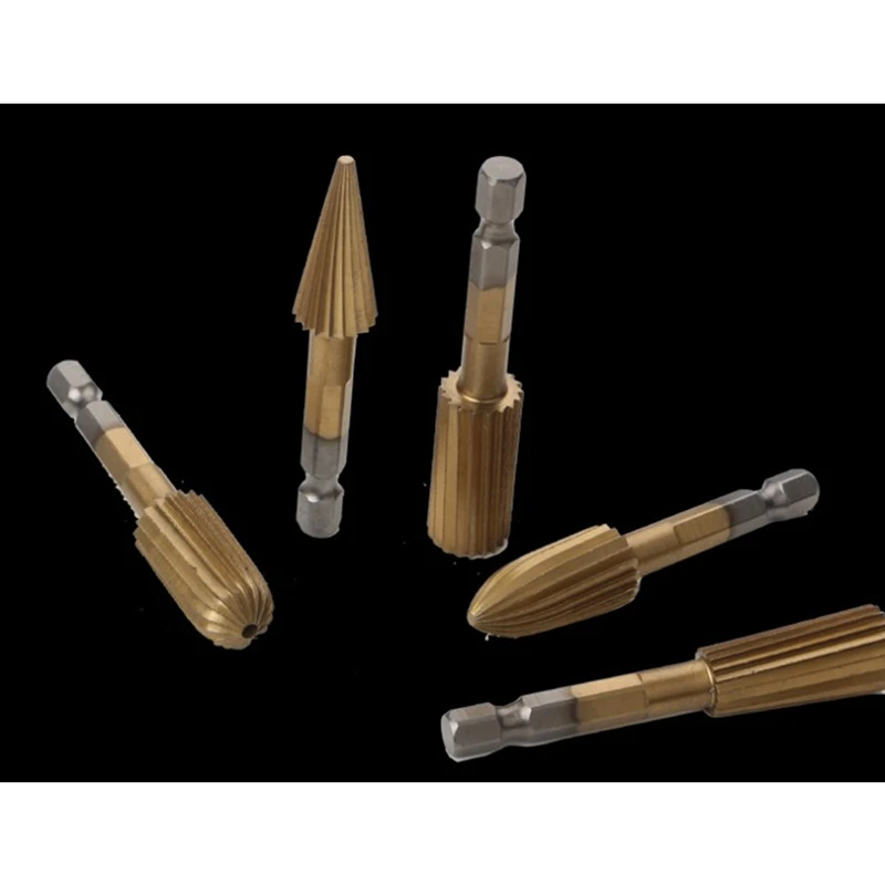 

5 Pcs/Set Tungsten Carbide Burr Bit Rotary Cutter Files Grinding Head Drill Bit Carbide Burr, Woodworking Rasp Chisel