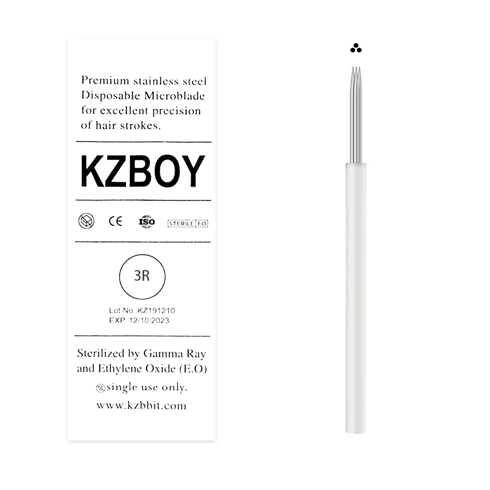 

KZBOY 0,3 мм микроблейдинг наложение теней иглы одноразовые 3R/5R/7R/9R/17R/18R/21R микро-лезвия для перманентного макияжа бровей ручная ручка