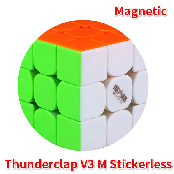 Magnetic Stickerless Новейший QiYi MoFangGe Thunderclap V3 3x3x3 Magico кубики обычные или Магнитные Головоломки куб профессиональный 3х3 скорость Magico Cubo - Цвет: Magnetic Stickerless