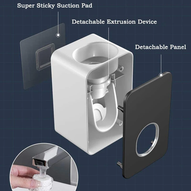 Distributeur presse-dentifrice automatique, distributeur automatique, à suspendre au mur, sans poinçonnage