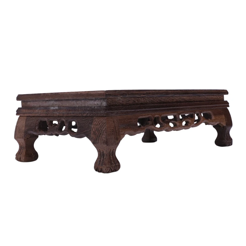 Прямоугольная скульптура Будды из красного дерева с изображением тигра