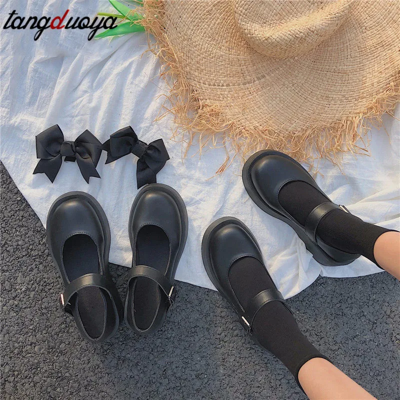 

Small leather shoes women 2021 autumn models Mary Jane shoes women's Japanese high heels retro platform shoes women
