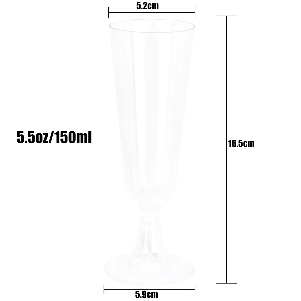 

6pcs/set Disposable Red Wine Glass Plastic Champagne Flutes Glasses Cocktail Goblet Wedding Party Supplies Bar Drink Cup 150ml