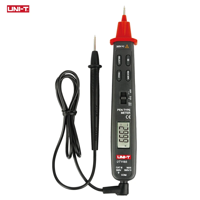 

UNI-T Pen Type Digital Multimeter 3000 Counts UT118B AC DC Voltage Detector Resistance Capacitance Meter Tester