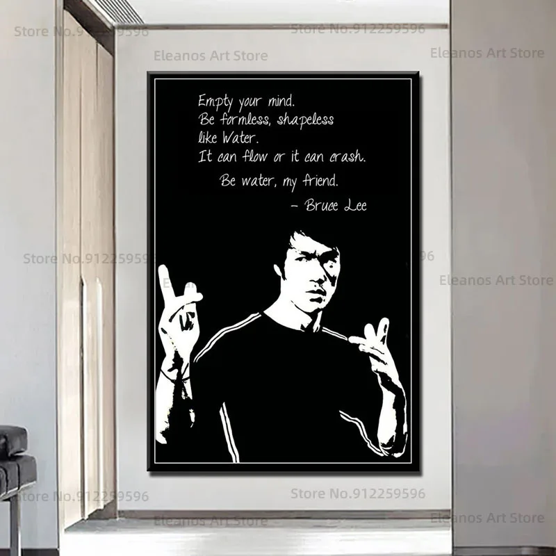 Z140 Брюс Ли мотивирующая Цитата кунгфу звезда настенное Искусство Холст плакат