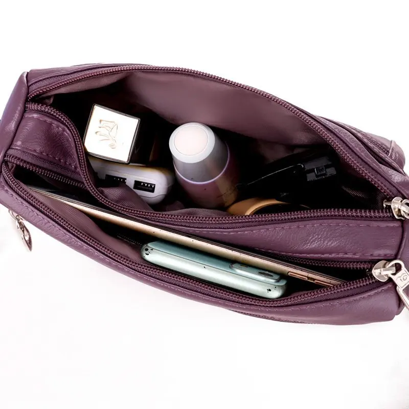 Винтажные сумки из мягкой кожи женские через плечо натуральной на молнии с