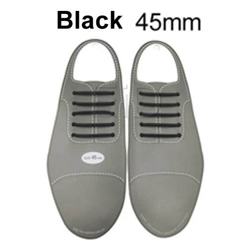 Black 45mm EiD 10 шт./компл. 3 размера Мужская и женская кожаная обувь без шнурки без завязок эластичная силиконовая обувь кружево подходит 2 цвета - Цвет: Black 45mm