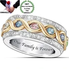 OMHXZJ RR1076, оптовая продажа, Европейская мода, изящное женское кольцо из белого золота 18 карат с цветным цирконием ААА