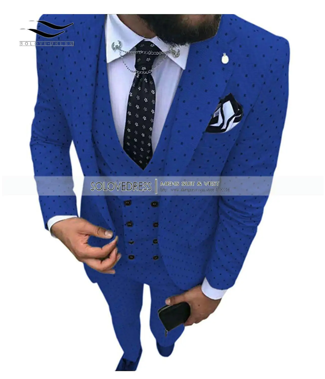 Белый мужской костюм из трех предметов стильный волнистый смокинг с зубчатыми