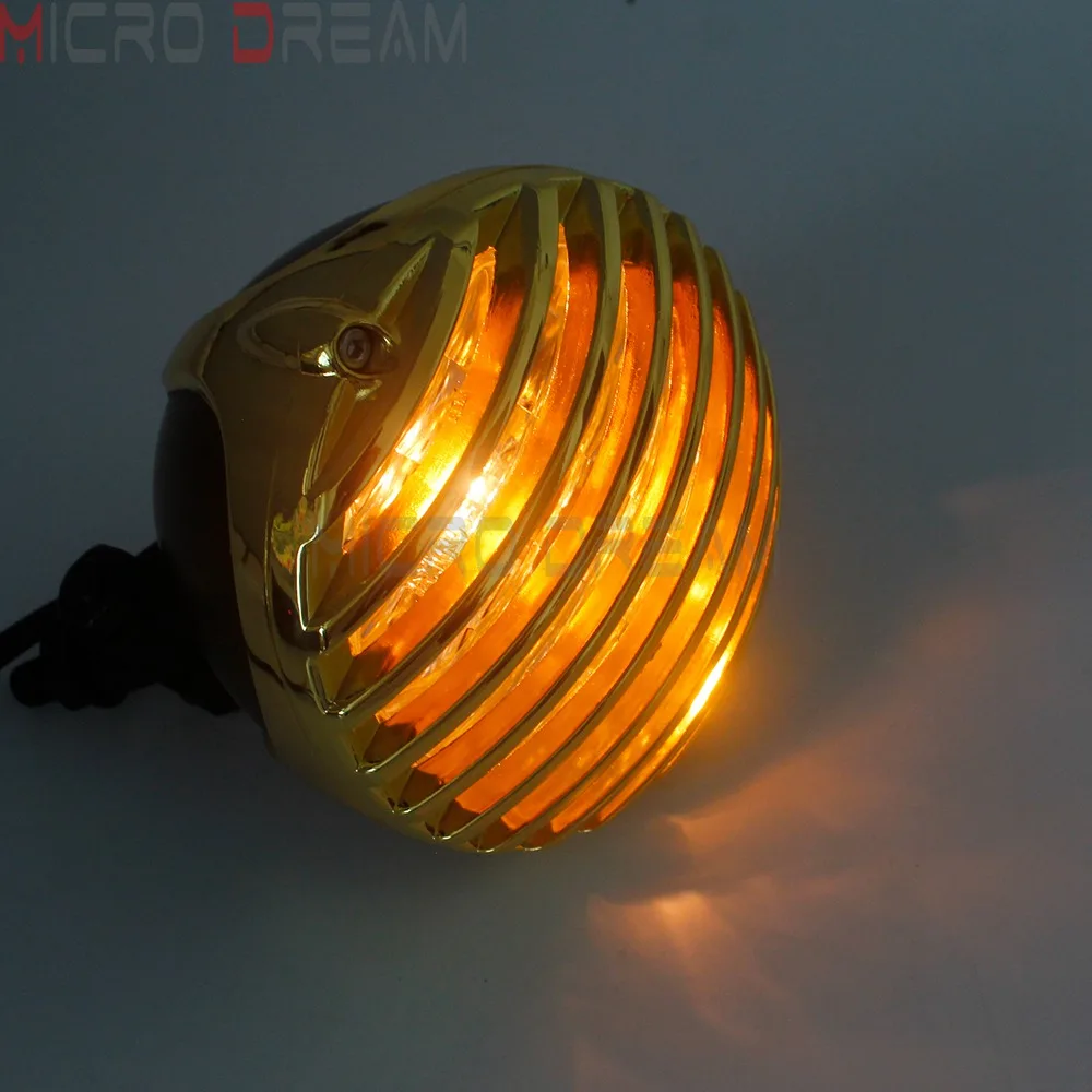 Мотоциклетные латунные зубчатый головной светильник в стиле ретро крышка гриля