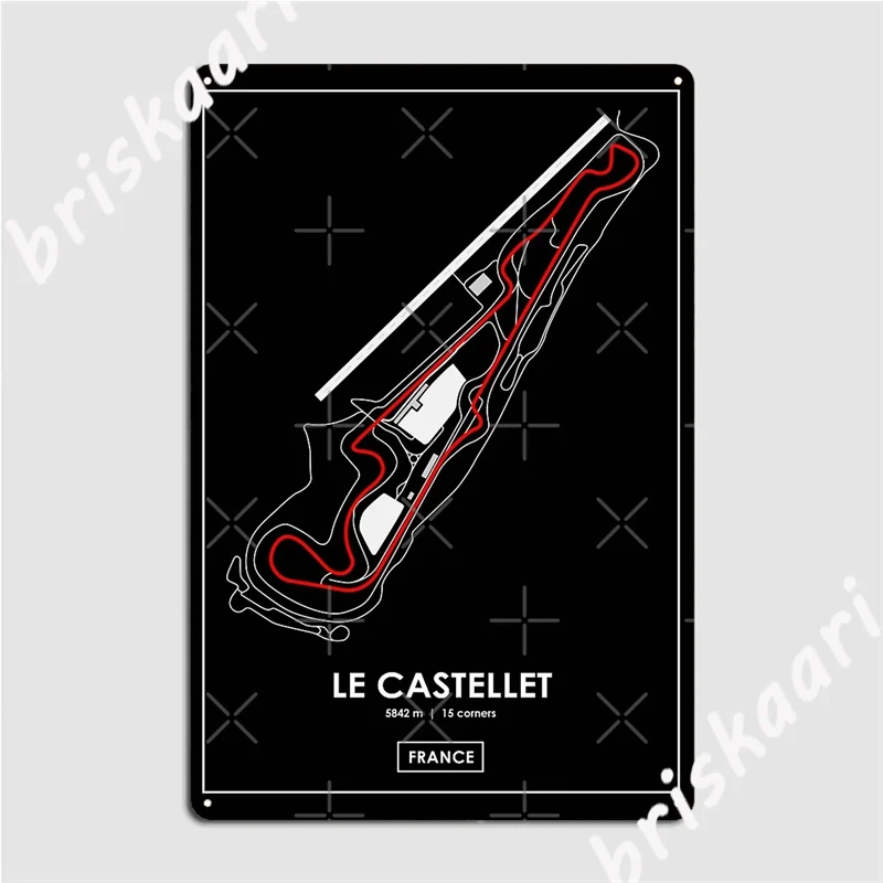 

Le Castellet, французская Дорожная карта 2,0, красные металлические знаки, Настенная пещера, барная пещера, проектирование детской таблички, плакаты