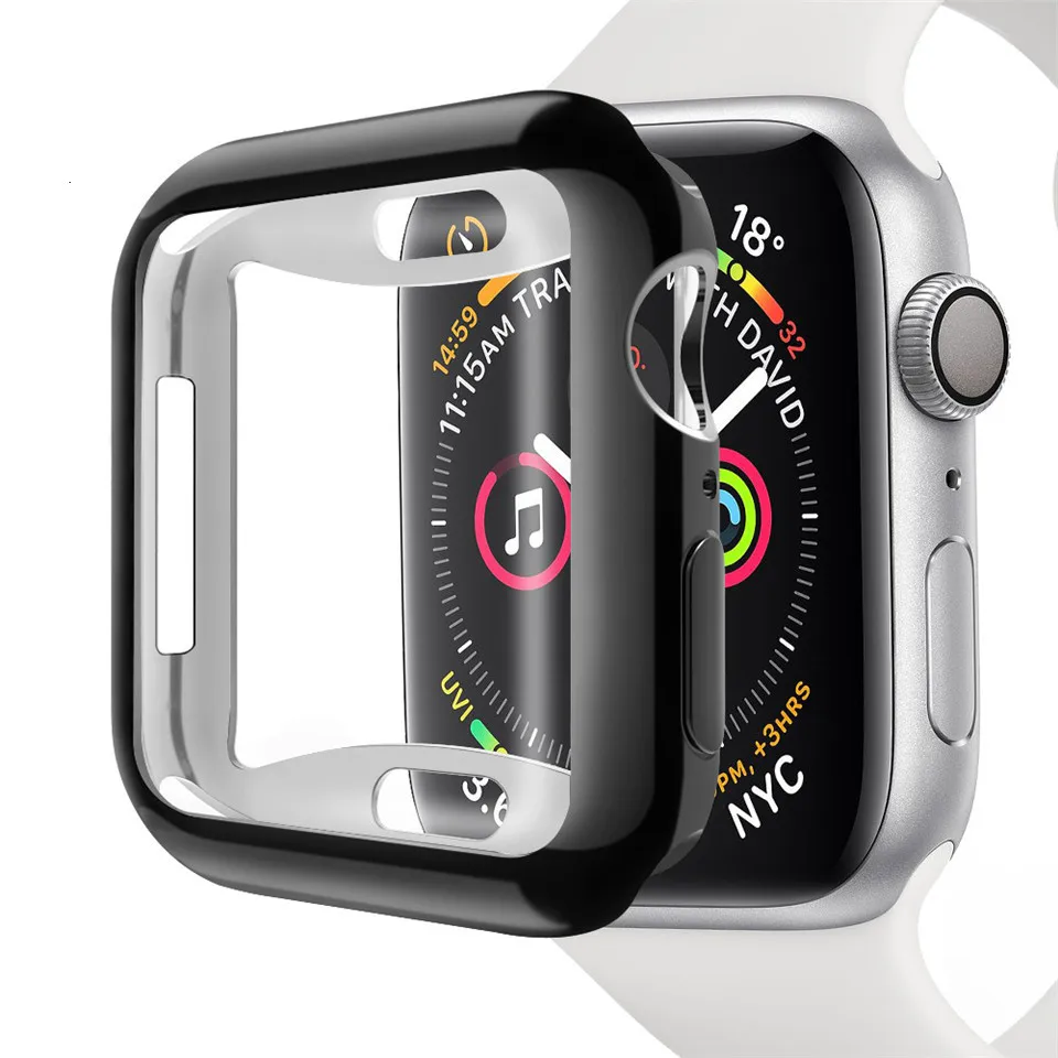 360 Защитный Тонкий чехол для часов, полный Чехол для Apple Watch 4, мягкий прозрачный ТПУ защитный чехол для iWatch 4 44 мм 40 мм