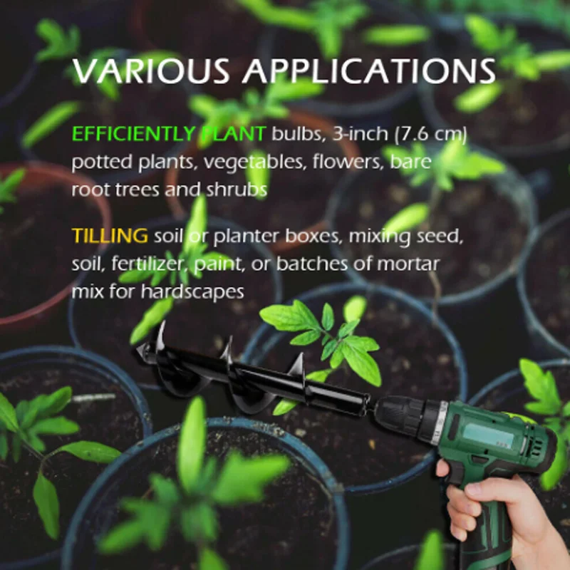 Бесплатная доставка 4 размера садовый Бур сверло инструмент земляного бура