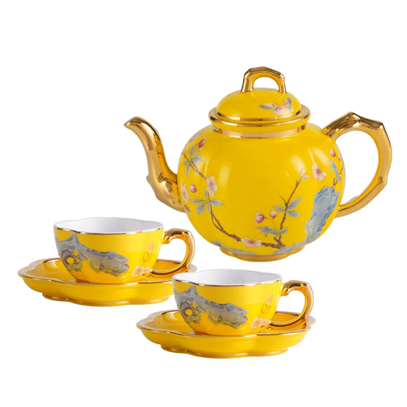 Small Golden Branch Tea Set Teapot Cup Home Birthday Gift Cultural Creative | Дом и сад
