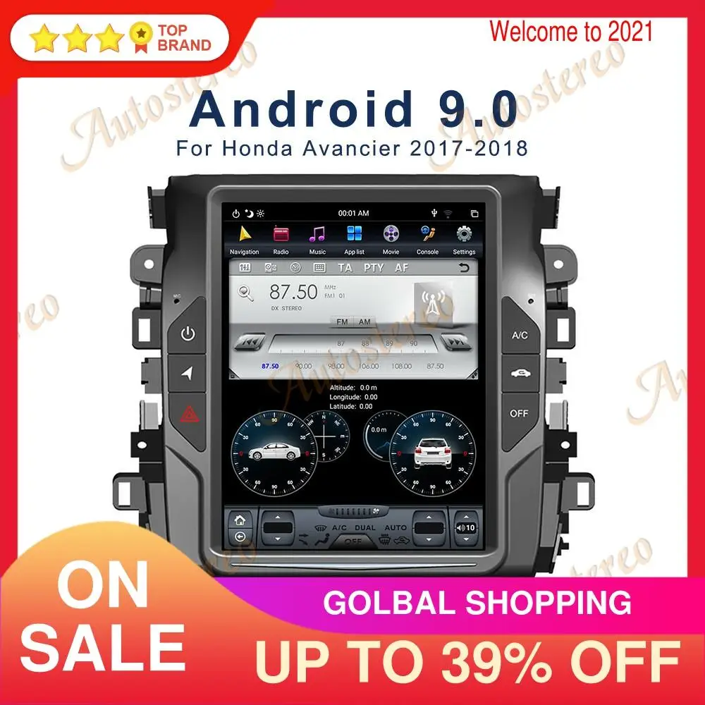 6 ядерный Автомобильный GPS навигатор на платформе Android 9 0 с вертикальным экраном