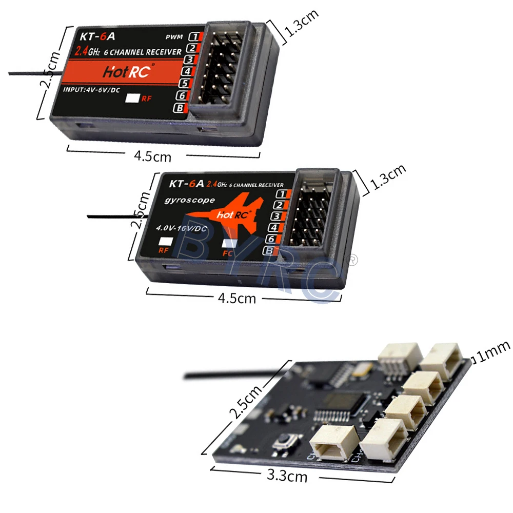 HOTRC CT-400 CT-600 HT-6A KT-6A PWM FC Полетный контроллер SBUS 2 4G приемник для FHSS радиосистемы FPV