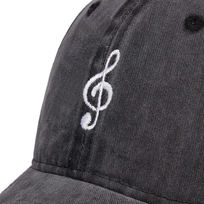 New Note Embroidery Washed Baseball Cap Fashion Unisex Universal Wild Dad Hat Outdoor Shade Sunscreen Hats Sports Golf Caps | Аксессуары