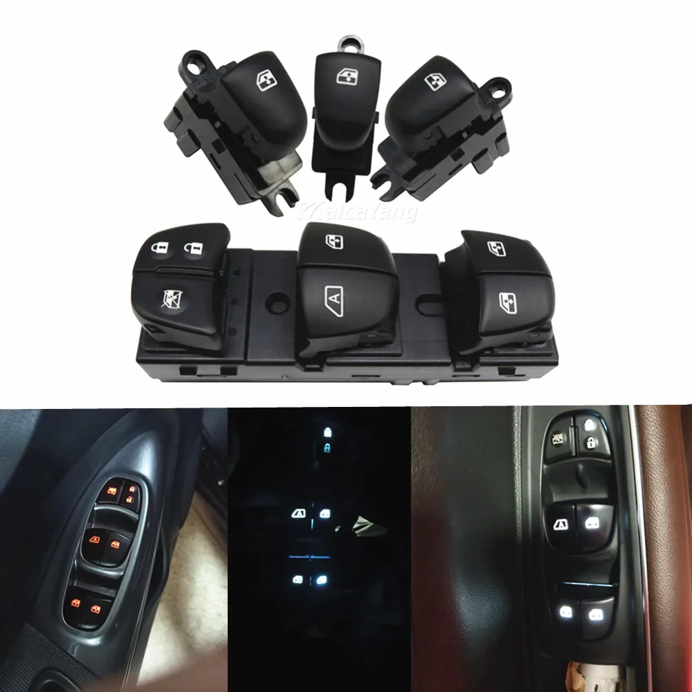 Выключатель стеклоподъемника для Nissan Qashqai/Altima/Sylphy/Tiida/X Trail красный/белый/голубой