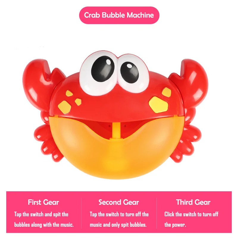 Crab No Box Bubble Краб игрушка для ванны машина Bubble крабы лягушка музыкальная Ванна мыло автоматический пузырь чайник Ванная комната для малышей Малыш игрушка подарок - Цвет: Crab No Box