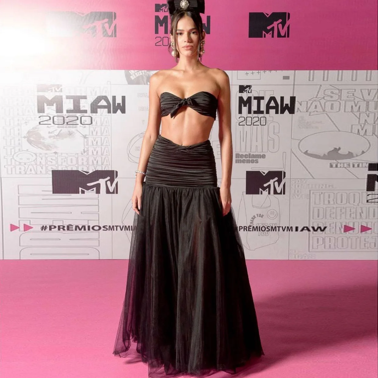 

Floor Length Long Tulle Skirt High Waist Layered Tulle Ball Gown Satin Elastic Waist Line Pure Black Streetwear Plus Size