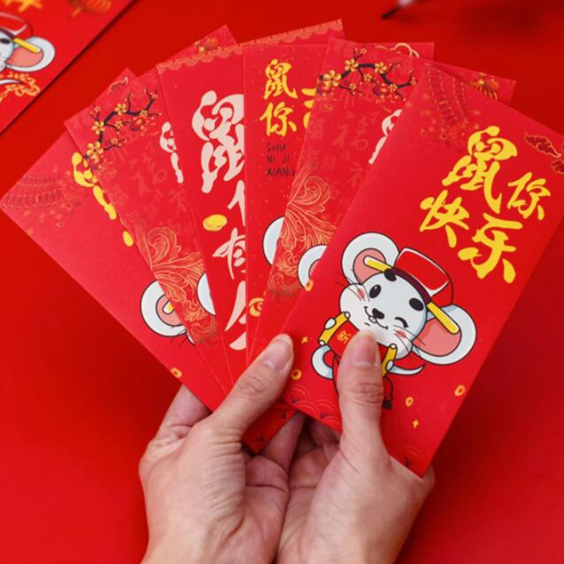 2020 год красный конверт в виде китайского зодиака для нового года 30 шт. красные