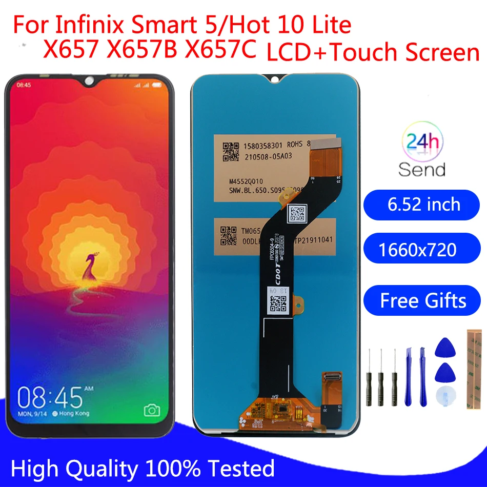 

Original For Infinix Smart 5 X657 X657C X657B LCD Display Touch Screen Digitizer Assembly For Infinix Hot 10 Lite Display Screen