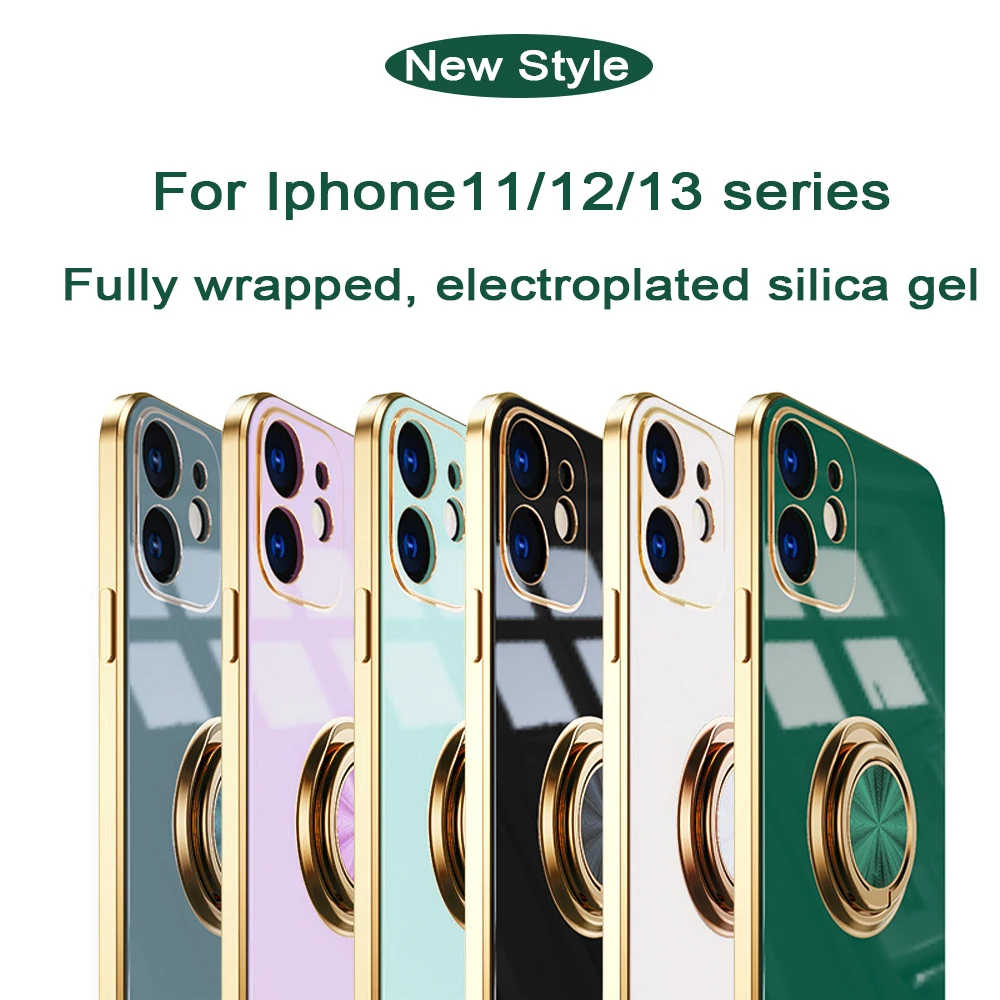

Iphone 12/13 Mobile Phone Shell 13 Pro Max Electroplating Ring Protective Cover Car Magnetic Iphone 12/13 Promax Protective Case