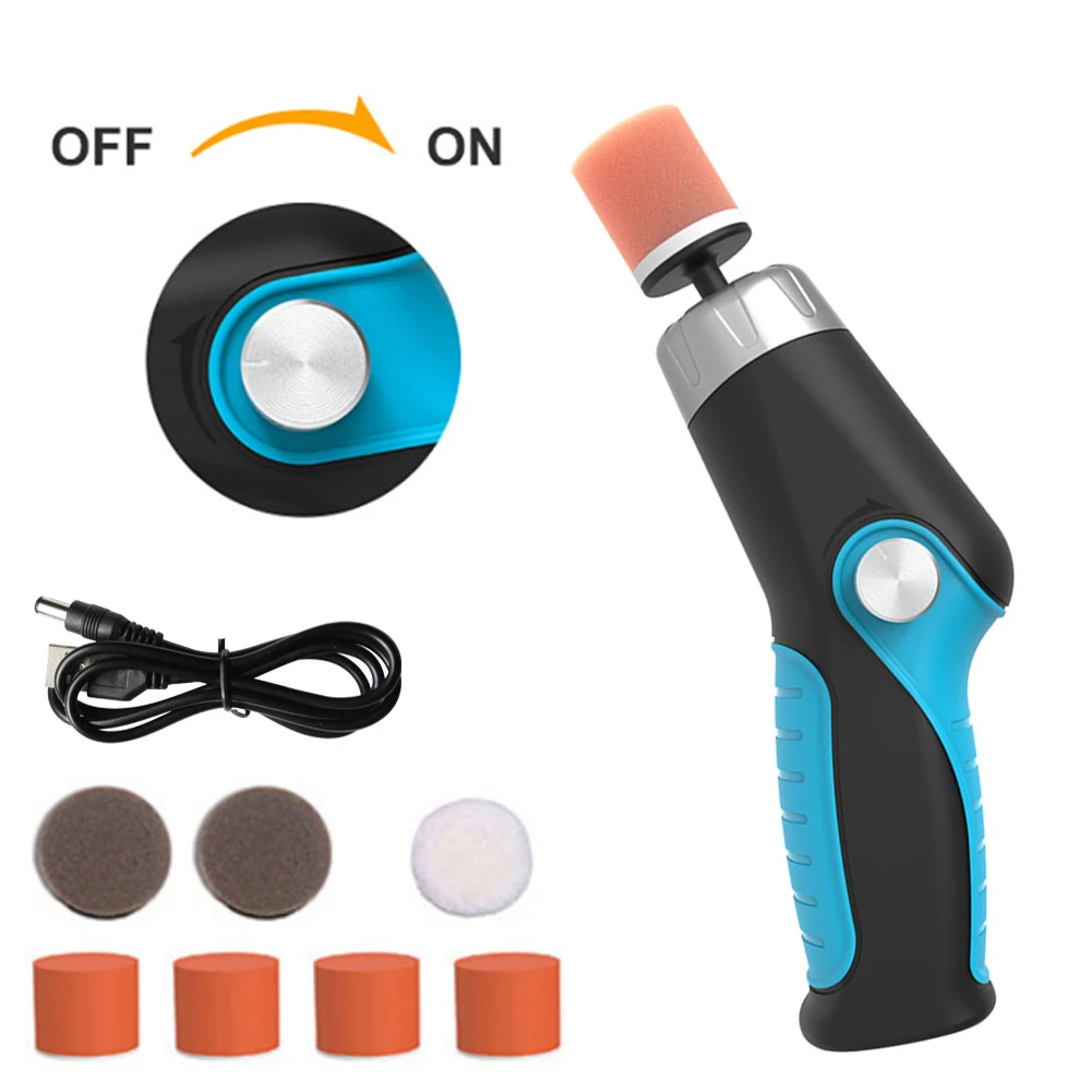USB Lithium Recharging Mini Polishing Machine 8500RPM Variable Speed Car Polisher Electric Polisher Automobile Scratch Remover