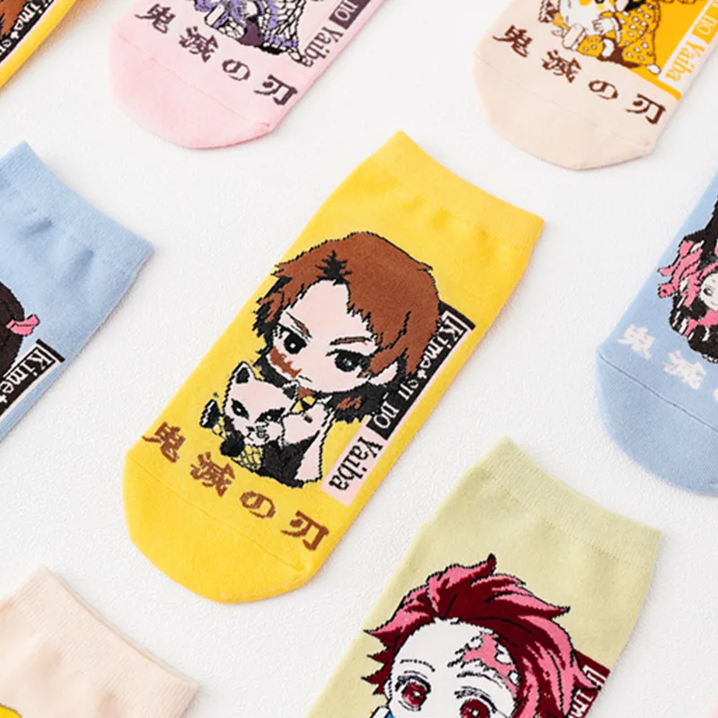 

5Pairs/bag Demon Slayer Cosplay Short Socks Kimetsu No Yaiba Cosplay Prop Cartoons Kamado Tanjirou Kamado Nezuko Cotton Socks