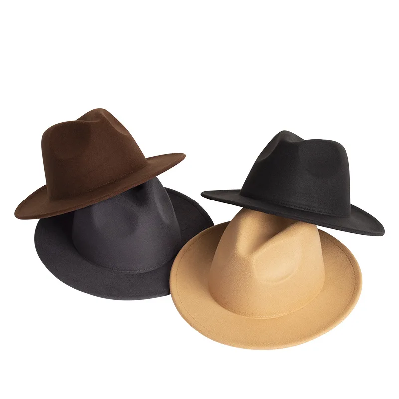 Шляпа верблюжьей расцветки шляпа с широкими полями Мужская джазовая церковная