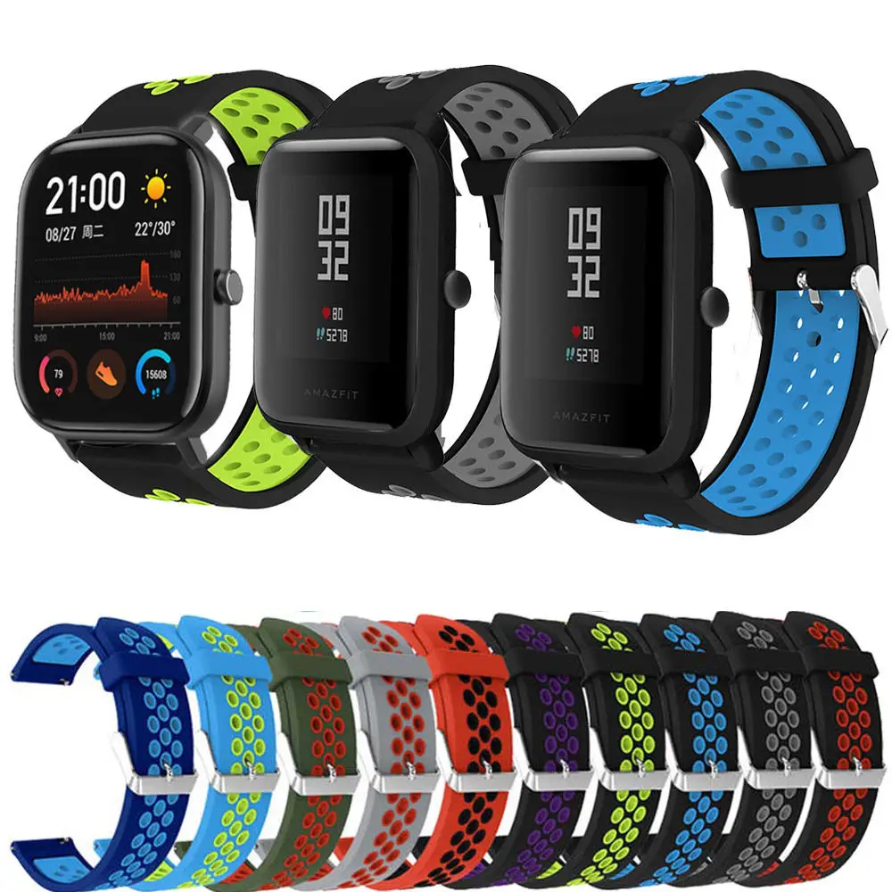 

Silicone sport watchband strap for Huami Amazfit BIP youth / BIP lite Wristband bands for Huami Amazfit GTS / GTR 42mm bracelet