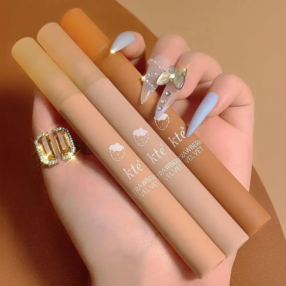 

Strawberry Chestnut Velvet Matte Lipstick Sequin Design Duration Lipstick Matte Hot Long Cup Velvet Matte Non-stick B1e0