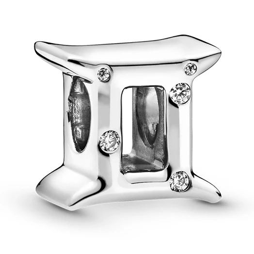 Gemini Zodiac Moonmory, рождественский подарок, кулоны со знаками Зодиака, 925 пробы, серебряные близнецы, Leo Virgo, очаровательные бусины, подходят для брендового браслета, DIY, ювелирная маркировка - Цвет: Gemini Zodiac