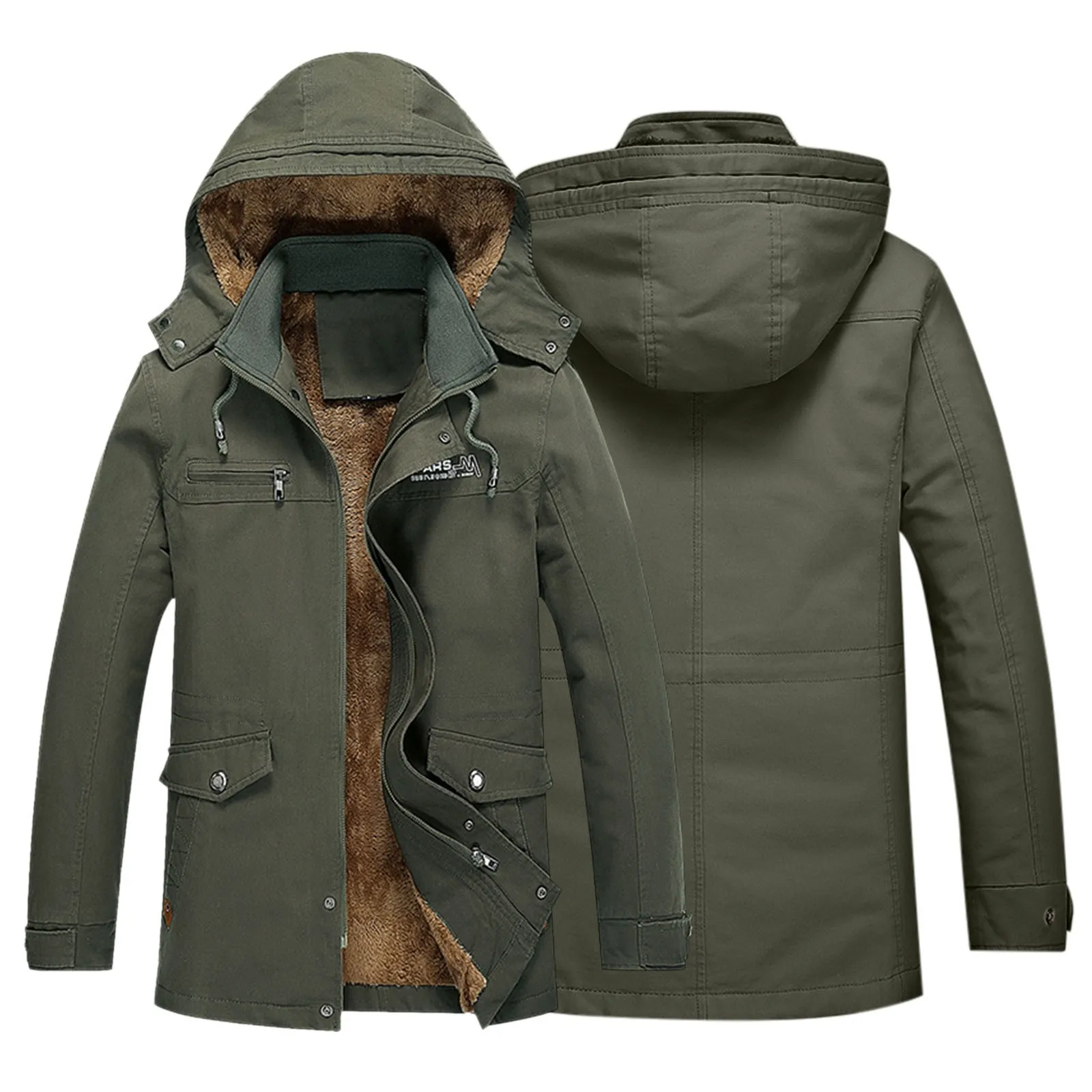 

Куртка мужская осенне-зимняя теплая с воротником-стойкой и капюшоном