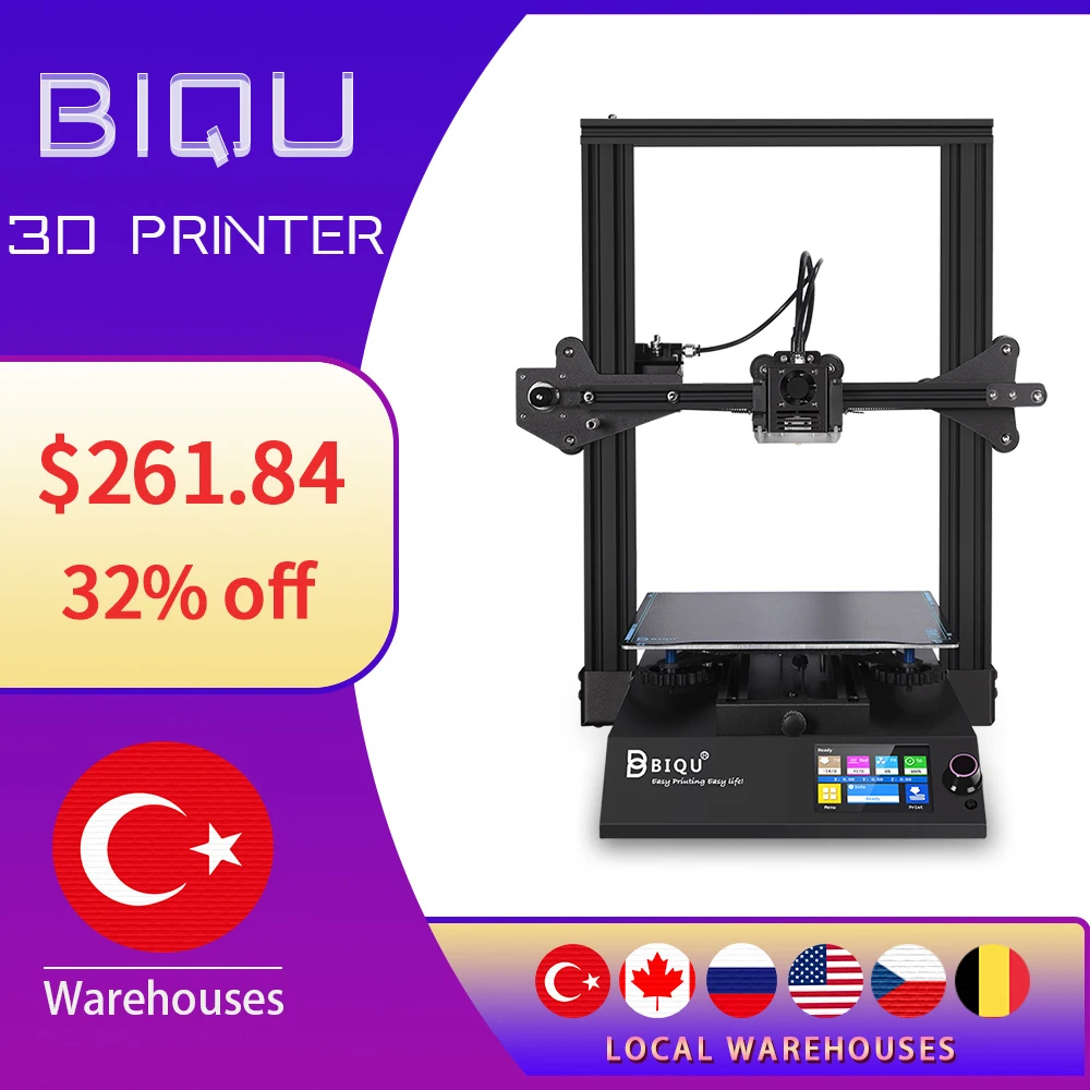Набор для 3D принтера BIQU B1 FDM высокая точность большой размер 235*235*270 3 5 дюйма