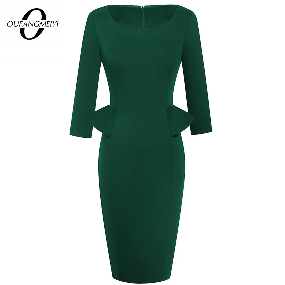 Женское однотонное платье карандаш в стиле ретро EB553|Женские платья| |