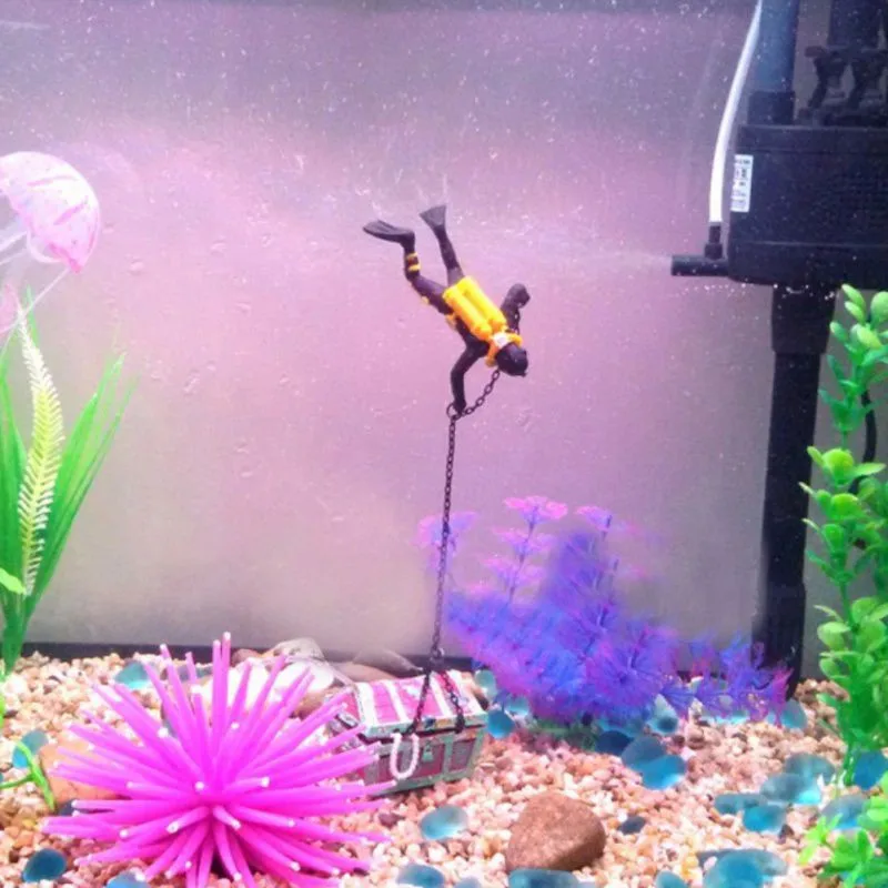 Treasure Finder Shape Aquarium Decoration Fish Tank Diver Floating Ornaments Home Decor | Дом и сад