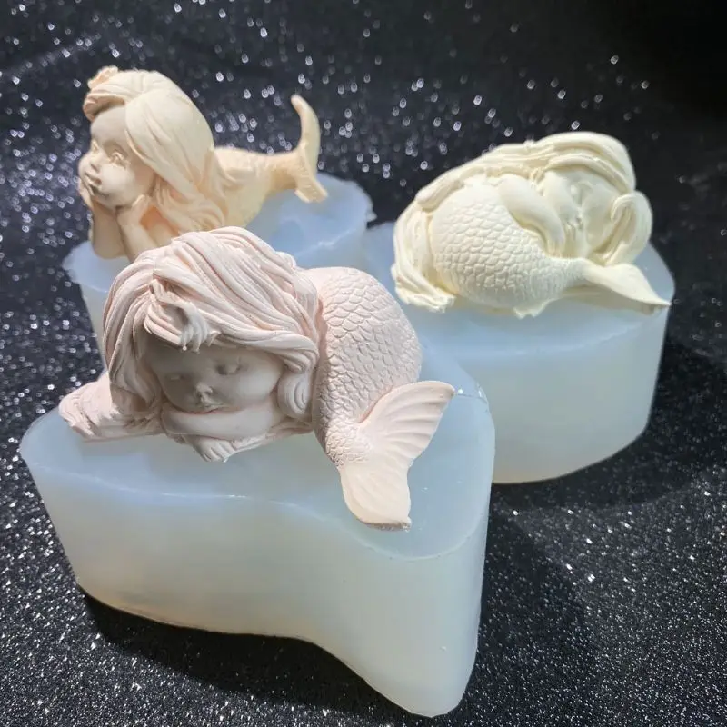 

Handmade 3D Cartoon Beauty Fish Tail Silicone Mold Jewelry Pendant Resin Casting Mold Art Craft Tools Jewelry Making