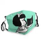 Маска Mafalda для мужчин, для чтения ее книги, для защиты от смога, с героями мультфильмов манга, респиратор, моющаяся маска для рта