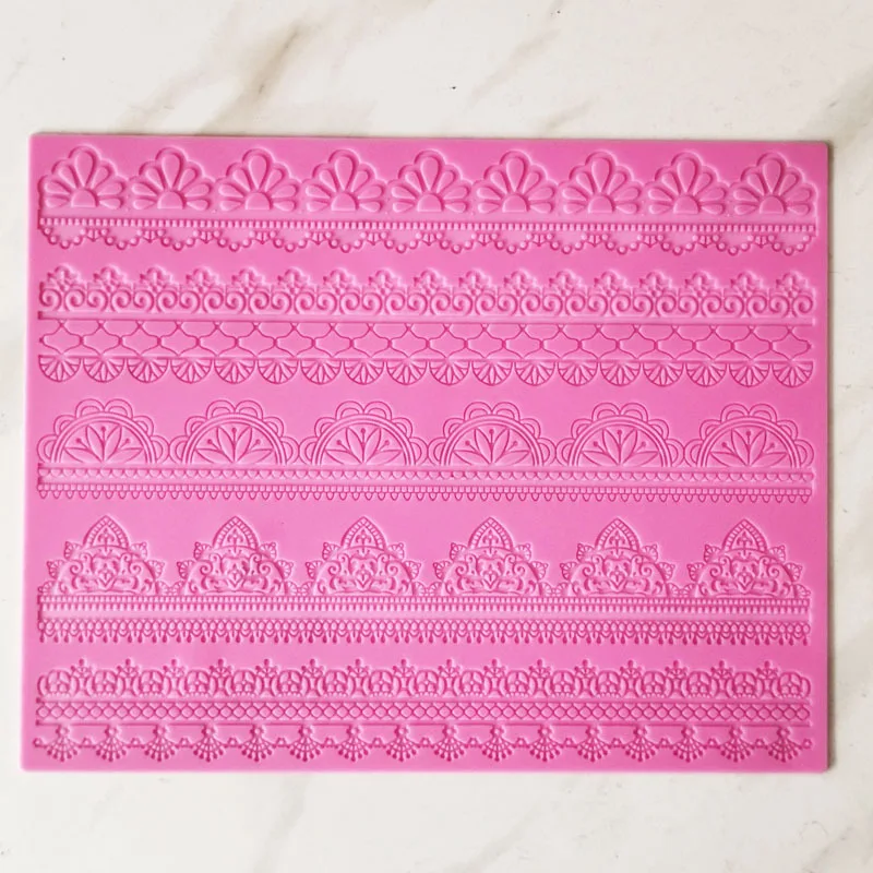 

Lace Mold Cake Decoration Fondant Cake 3D Mold Food Grade Silicone Mould k935