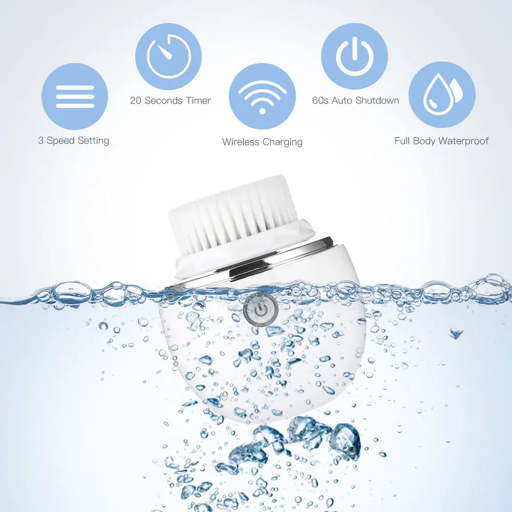 Beste Ultra Sonic Sonic Gezichtsreiniging Borstels Elektrische Waterdichte Siliconen Gezicht Massager Brush Verwijderen Mee-eter Acne Skin Care Tool