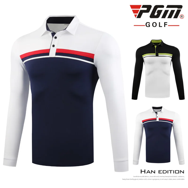 Pgm Мужская спортивная одежда с длинными рукавами рубашки для гольфа