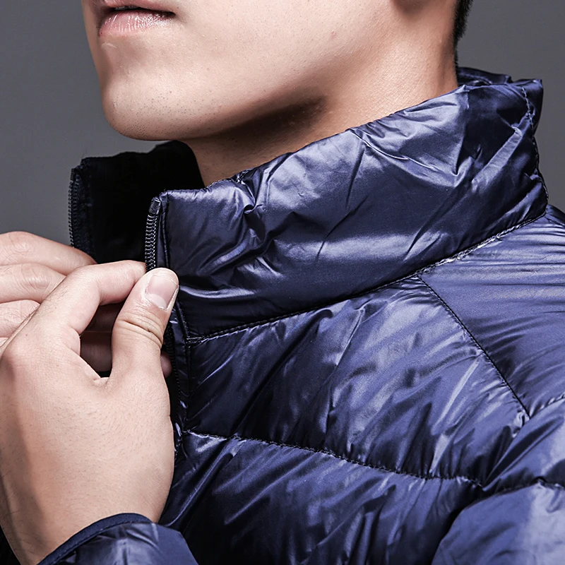 Light Down jacket in autumn and winter 90% white duck down for men large size hooded ultra-thin and light