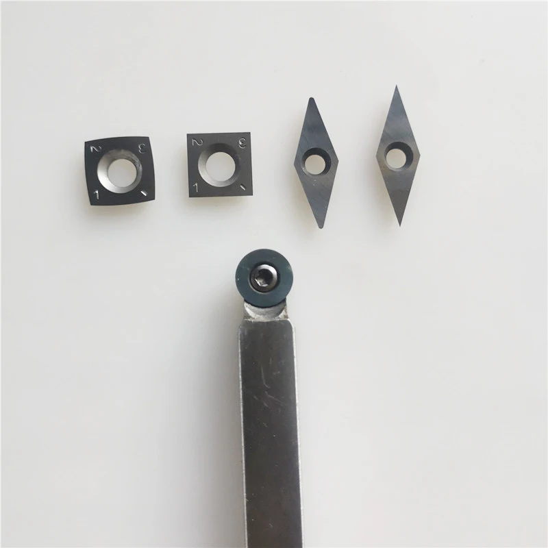 

5Pcs Carbide Inserts Assorted Cutter Blades Set Diamond Square Round Wood Turning Working Lathe Tools Cutters