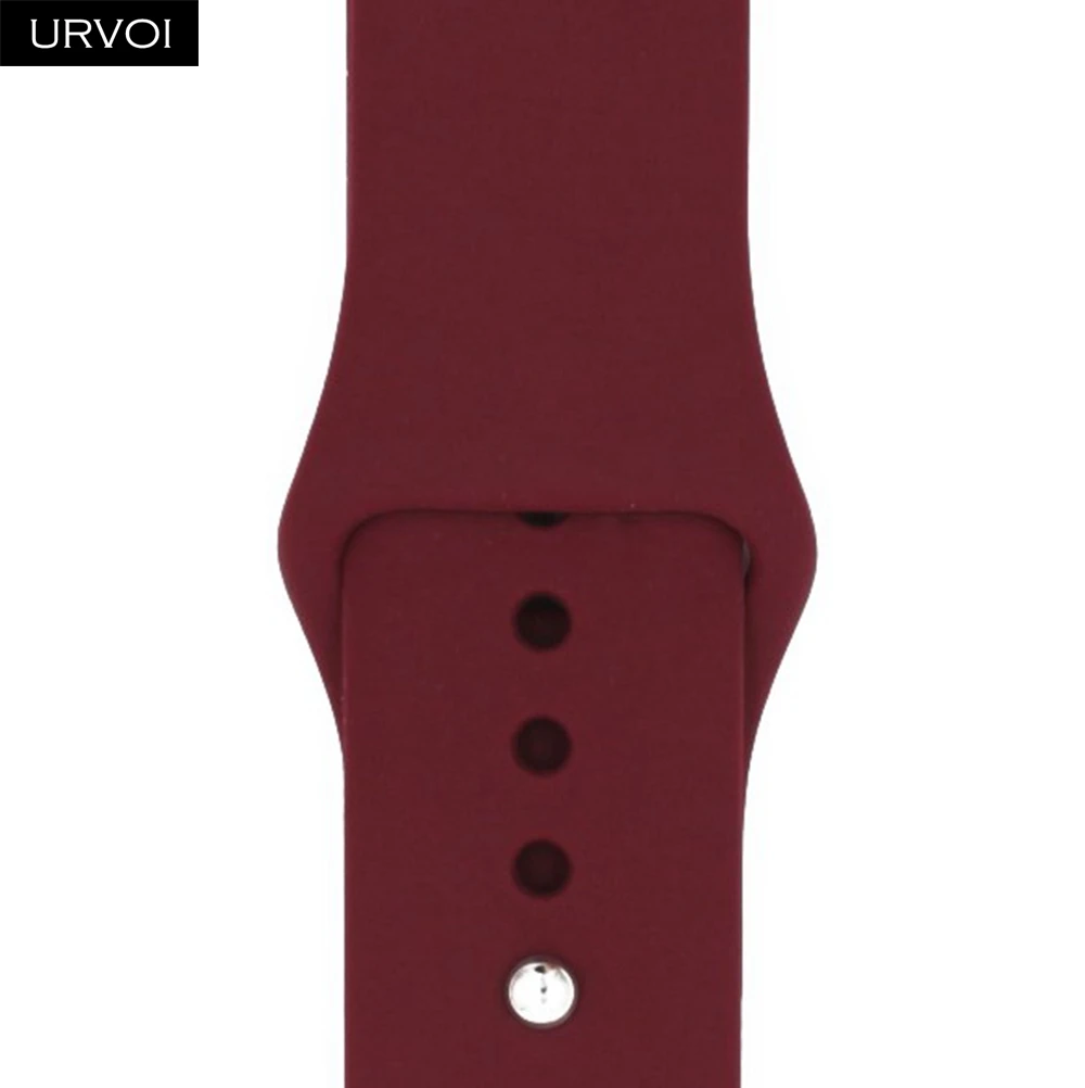 Dull Red Спортивный ремешок URVOI для apple watch 5, 4, 3, 2, 1, силиконовый ремешок для iWatch 40 мм, 44 мм, застежка на булавке и застежке, новинка, сосновый зеленый - Цвет ремешка: Dull Red