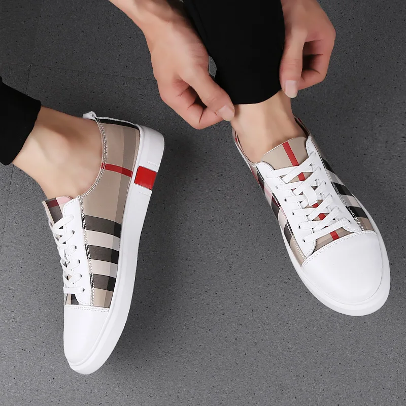 

Mens Sneakers Casual Men's Flat Casual Shoes Man White Leather Men Loafers Fashion Male Shoe Big Size Canvas Sport Black