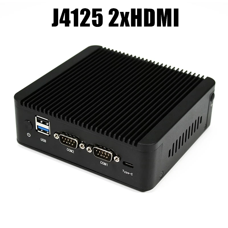 Topton дешевый мини-ПК без вентилятора Intel Celeron J4125 четырехъядерный N2840 промышленный