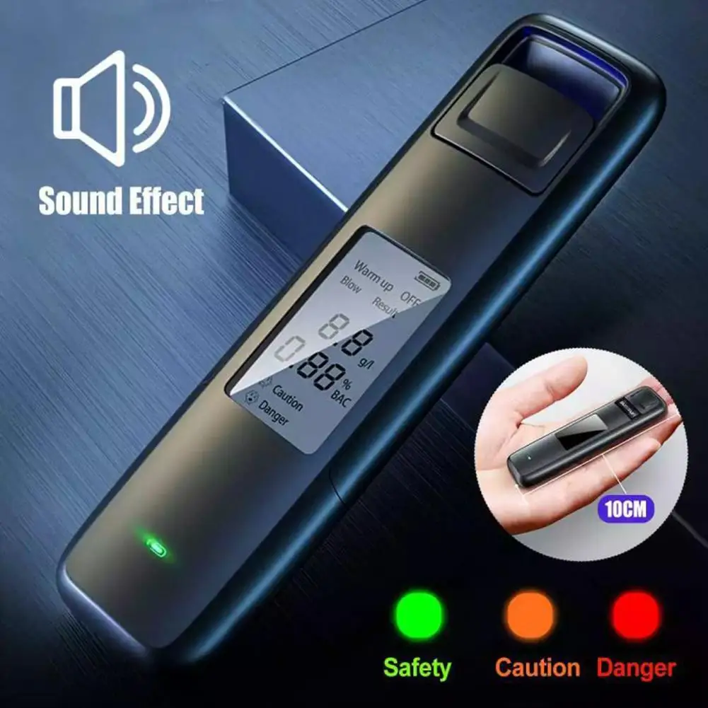 Portable Non-Contact Alcohol Tester With Digital Display Screen USB Rechargeable BAC Tester High Accuracy Measuring Instrument