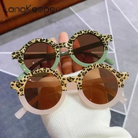 longkeeper 2021 fashion round kids sunglasses girls boys vintage leopard sun glasses retro baby outdoor shades lentes de sol